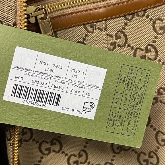 NWT Gucci GG Canvas Jacket Leather Trim Neutral Brown Tan Womens 40 / US 4 - Picture 12 of 16